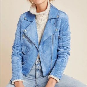 NWT BlankNYC blue faux suede jacket size large